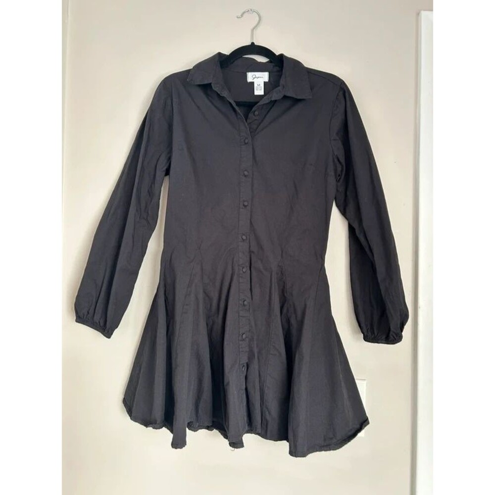 Japna cotton fit and flare grunge dress with skirt panels